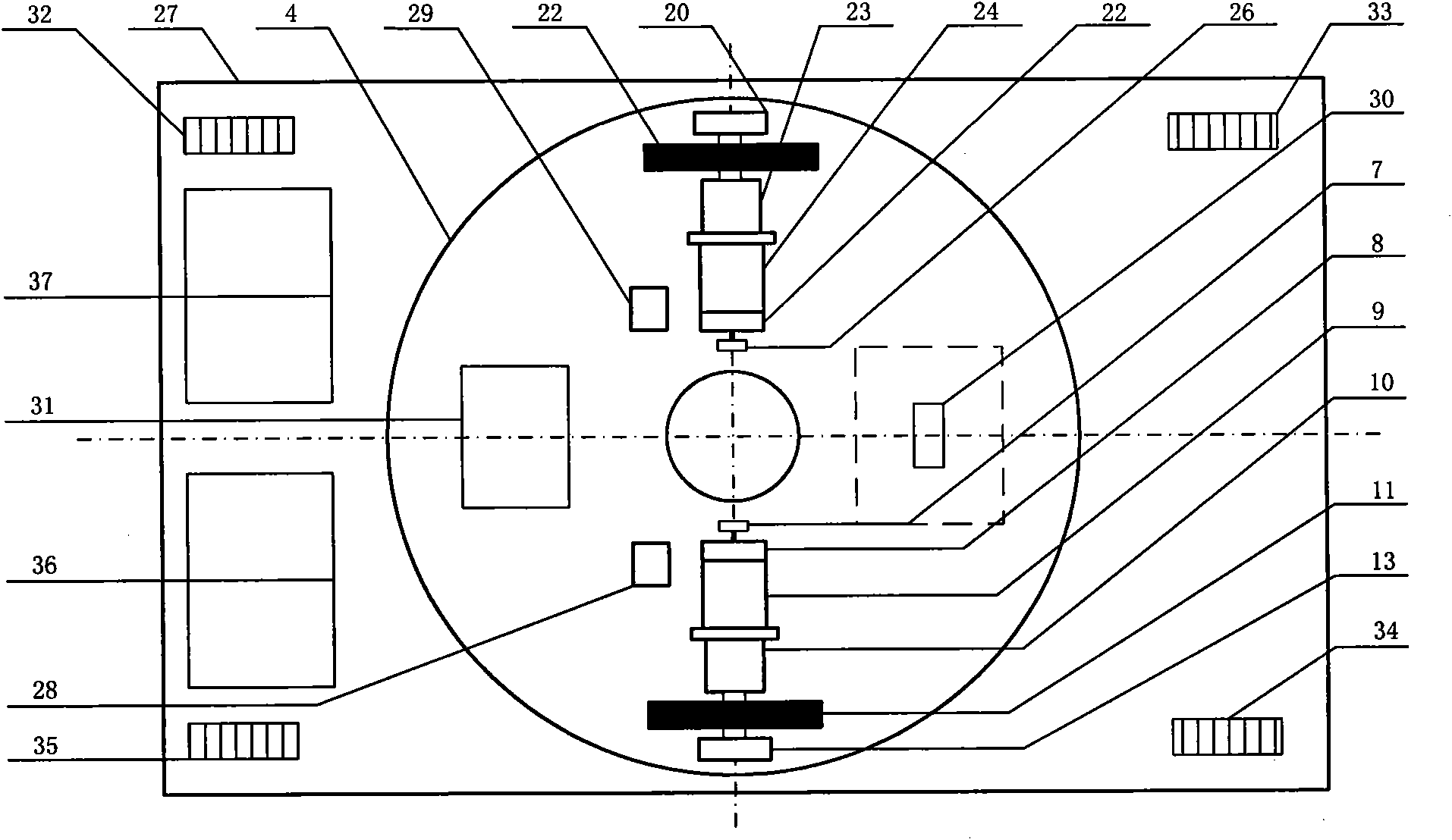 Split-type differential drive device and omnibearing movable automatic guided vehicle thereof