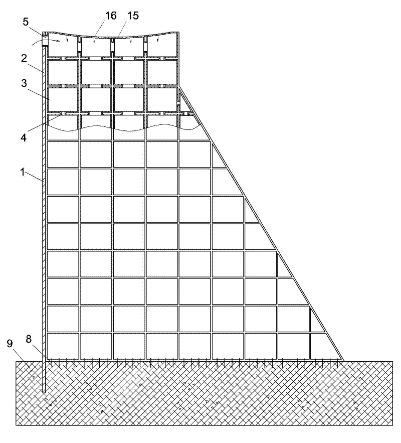 Water storage tank type steel structural dam