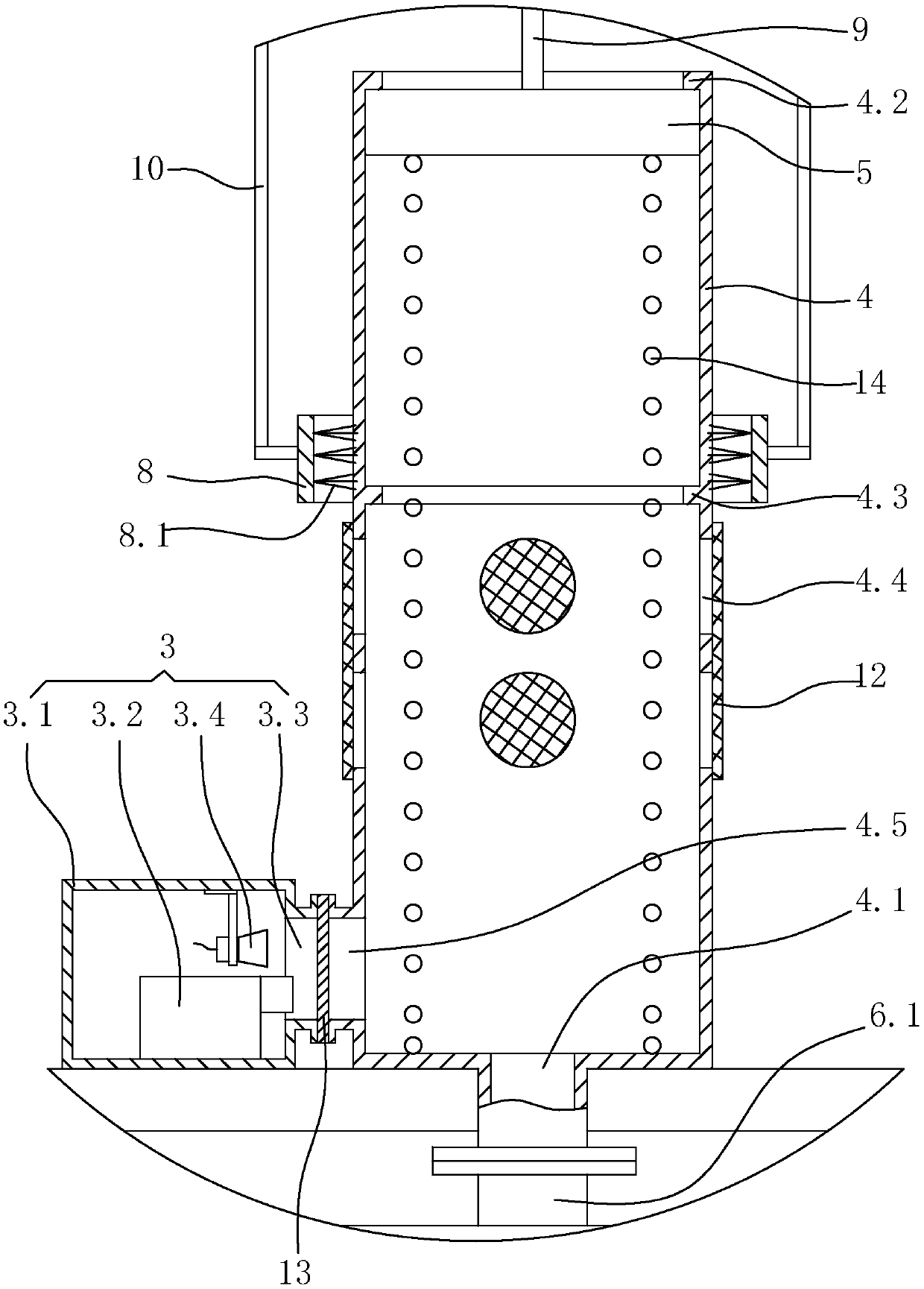 Floating type fish spawning area reserve monitoring device