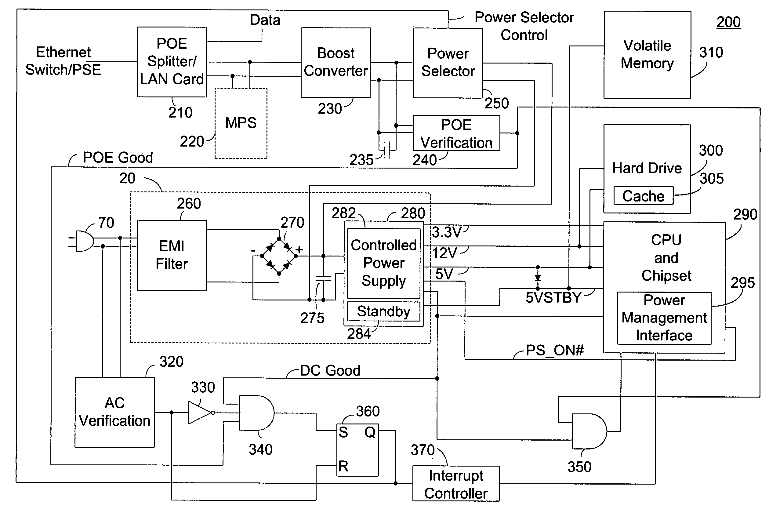 Computer volatile memory power backup system