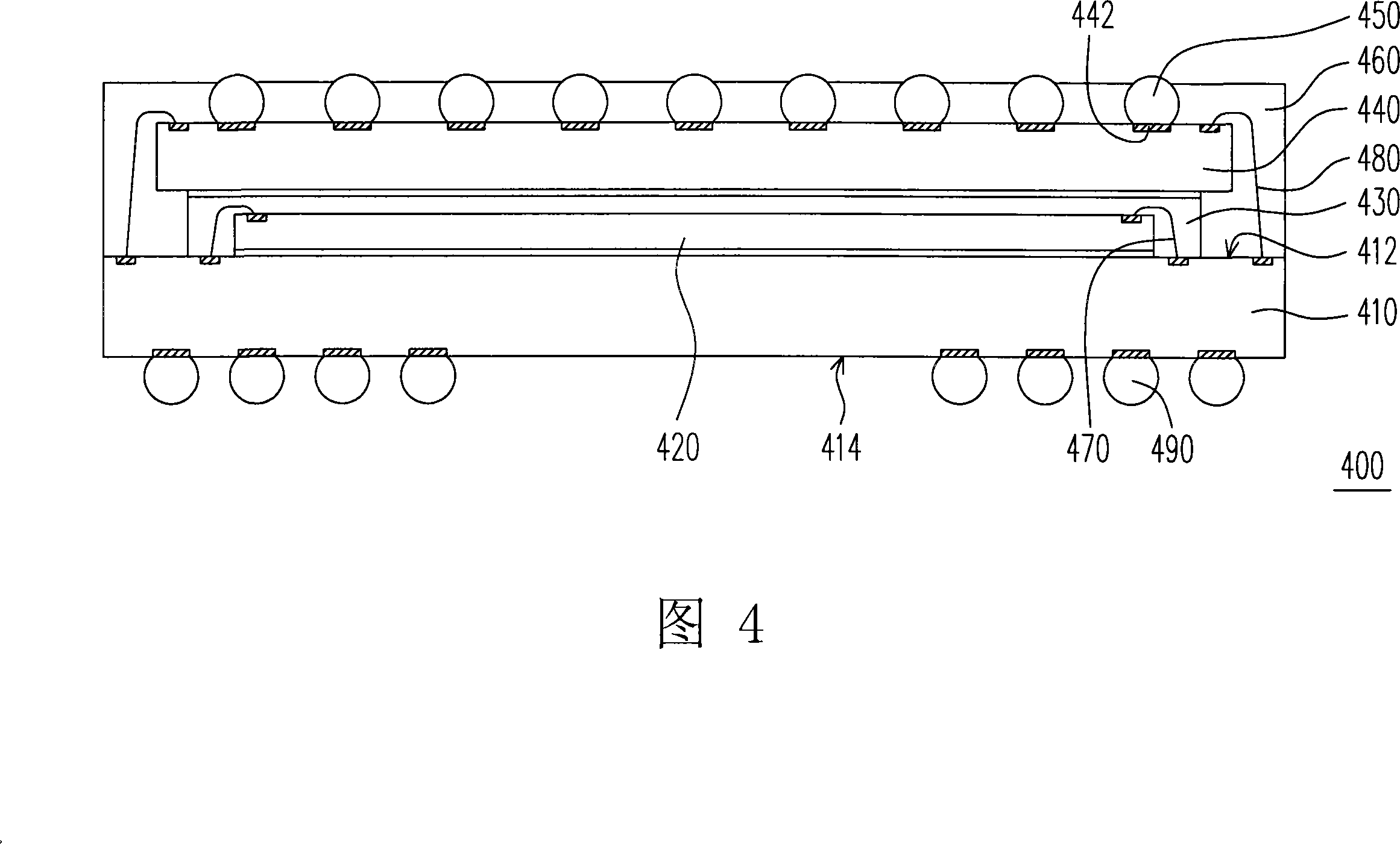 Stack type chip packaging structure, chip packaging structure and manufacture process