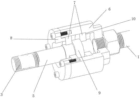 Auxiliary frame fatigue test bending moment and torque elimination device