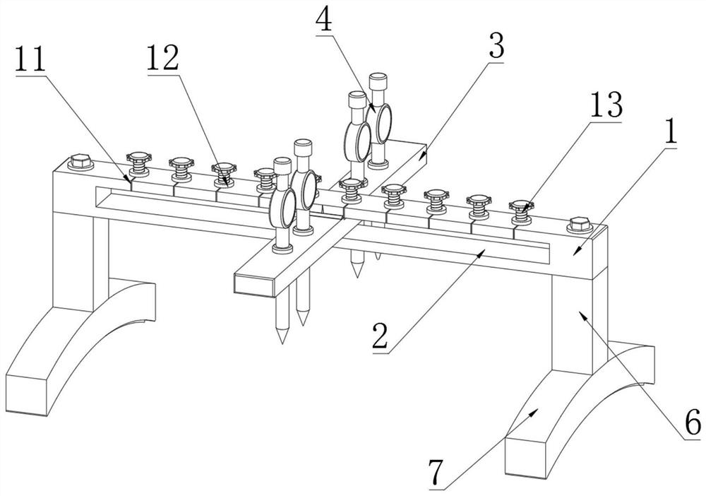 Device for measuring surface shape tolerance of curved surface lining plate of cylindrical surface steel support