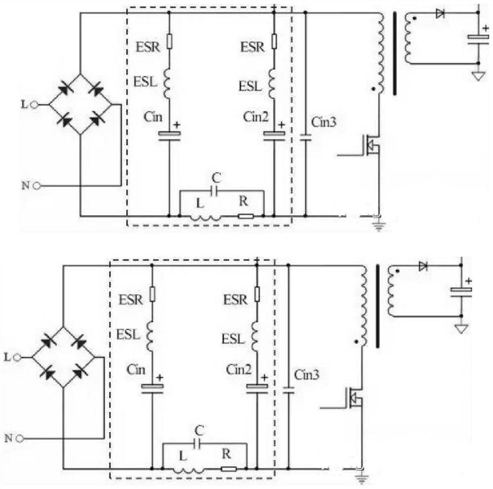 Filter for performing high-frequency suppression by using ferrite magnetic material