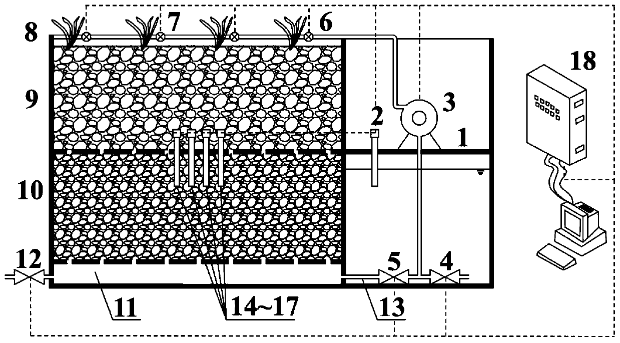 Refined regulation and control method of intensive sewage ecological treatment device