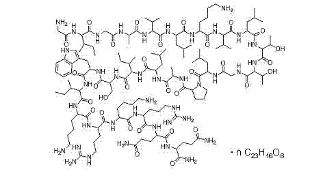 Melittin pamoate capable of being continuously released and preparation agent thereof