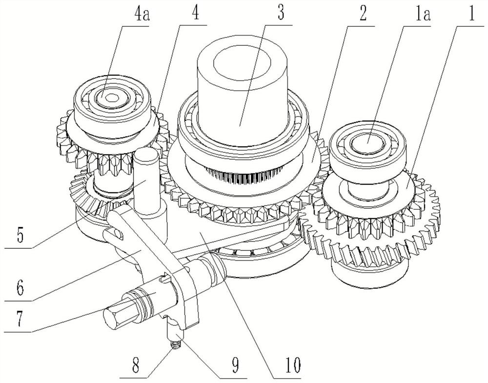 Antenna mast lifting speed reducer gear shifting mechanism