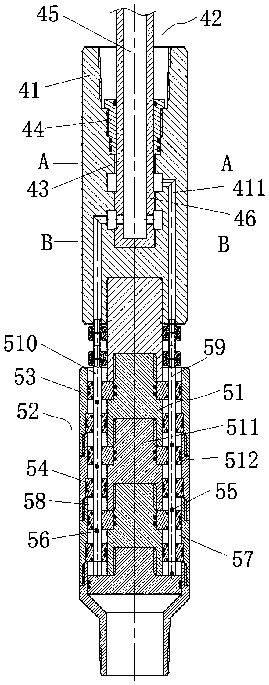 Hydraulic shaping pipe column and casing pipe shaping process