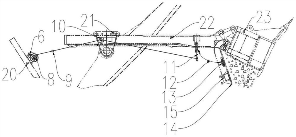 Bucket opening mechanism and construction device