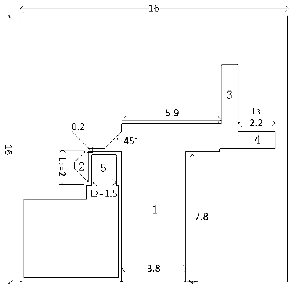 Small-sized flat trapezoidal-arm ultra-wideband antenna