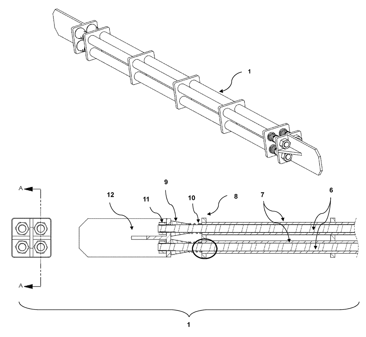 Composite sleeve rod axial dampener for buildings and structures