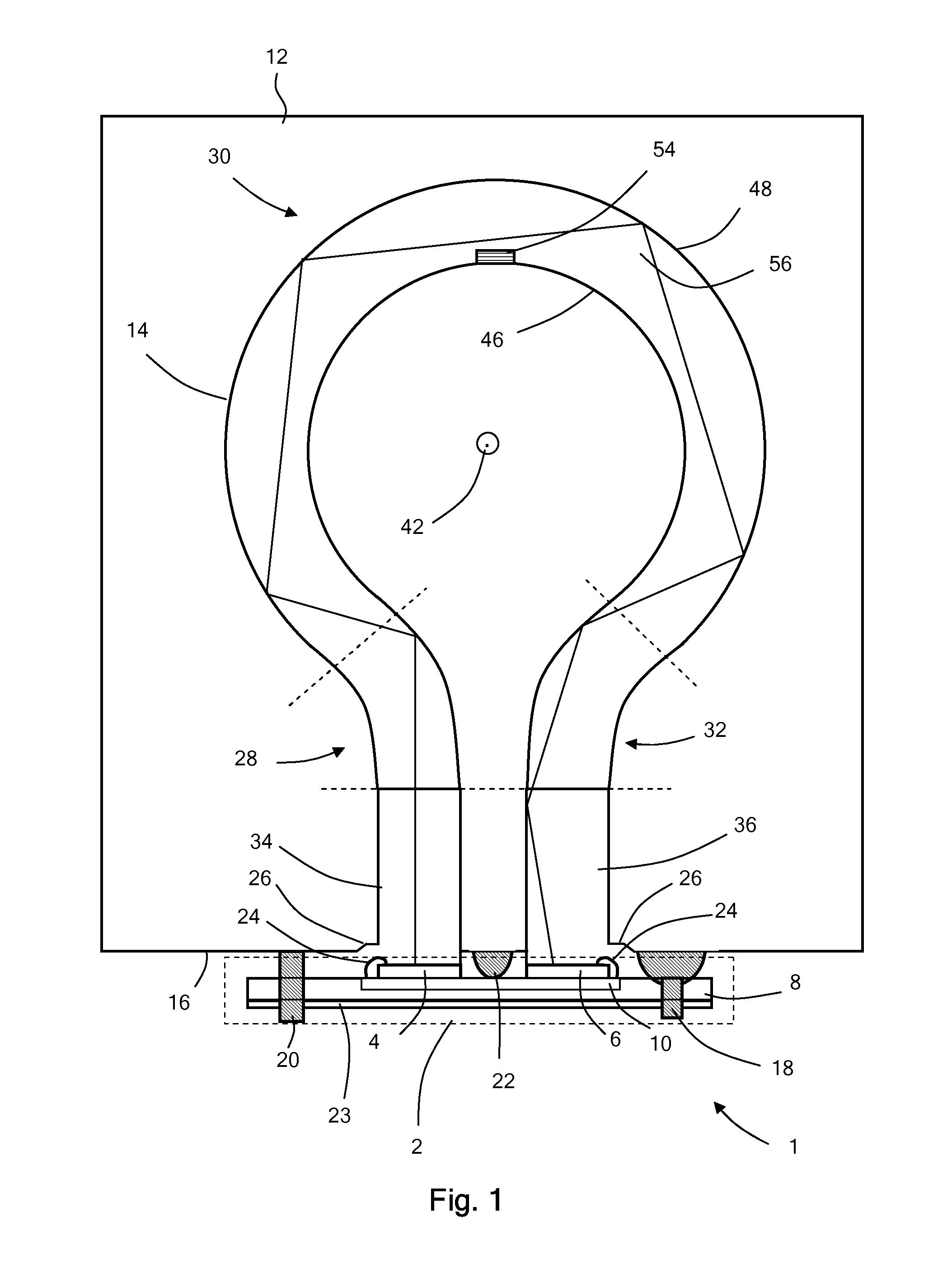 Gas sensor with radiation guide