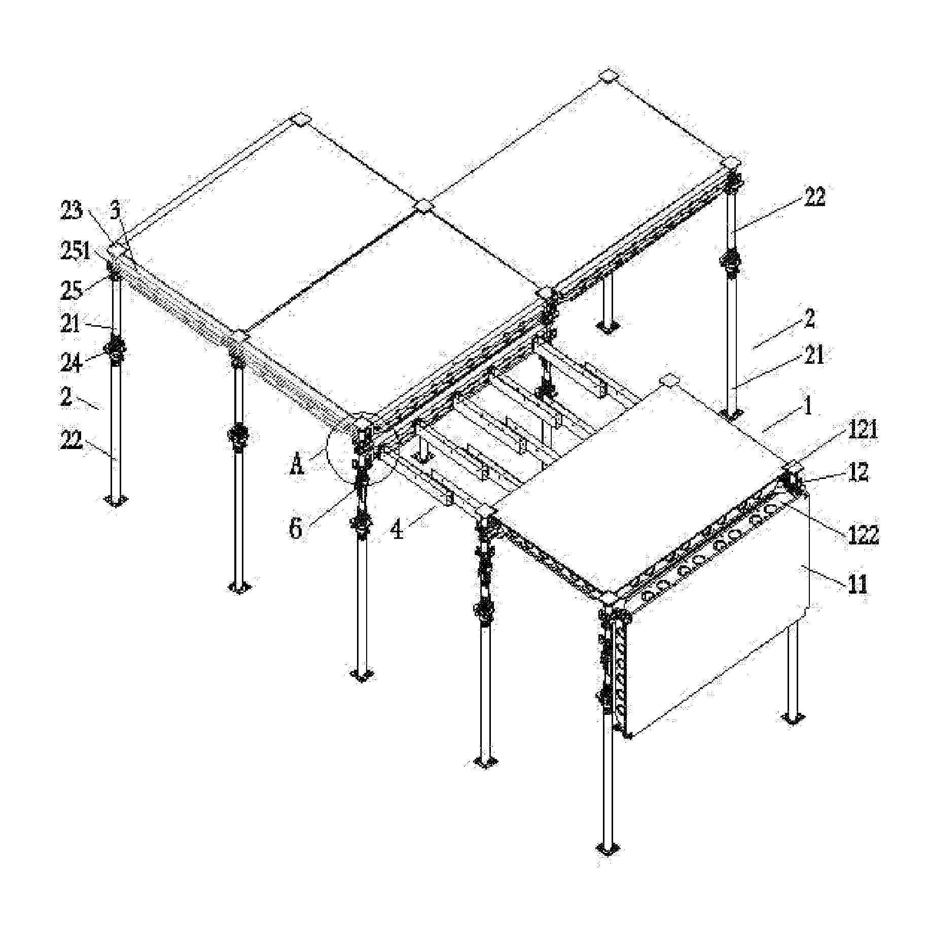 Early-removal formwork system for concreting of constructions comprising beams, plates and columns