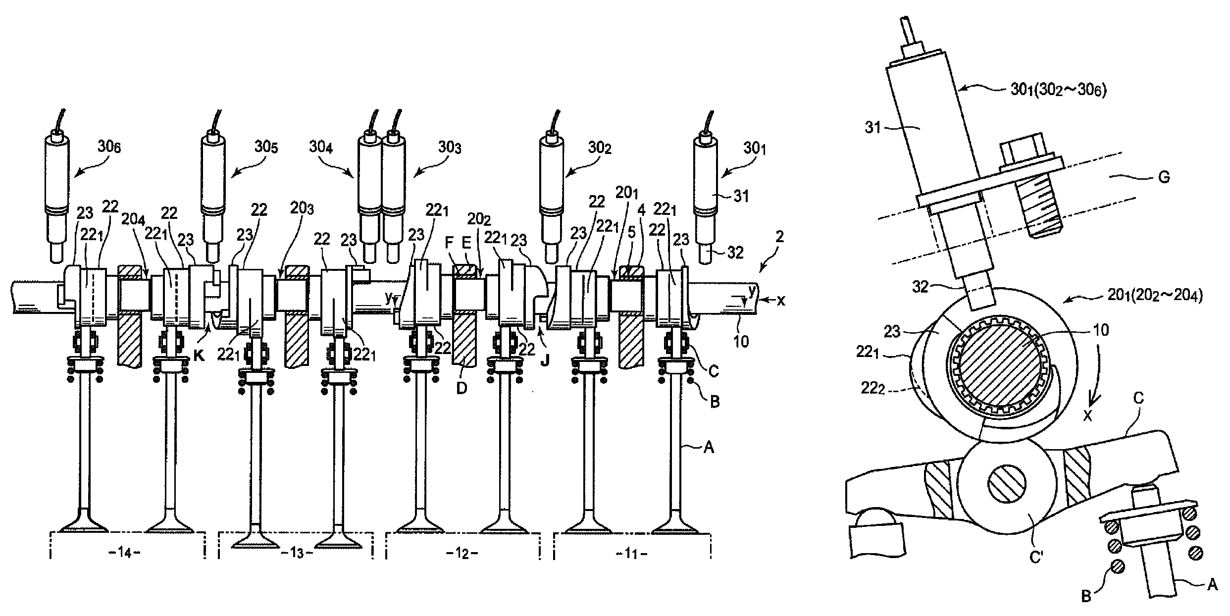 Valve gear of engine