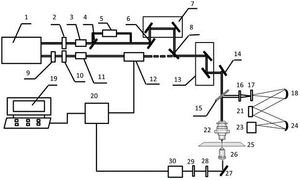 Different modal molecular vibration spectrum detection and imaging device and method