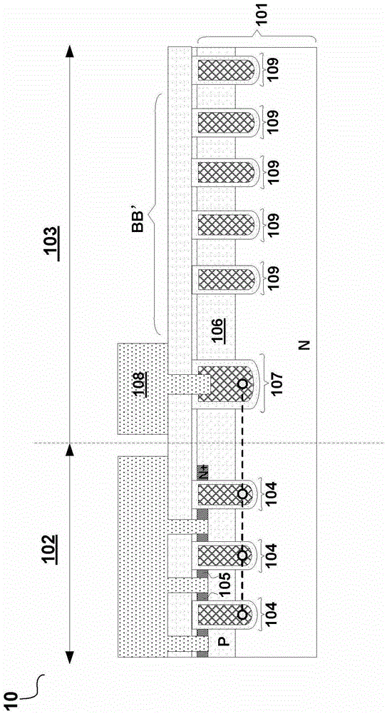 Field-effect transistor, edge structure and related manufacturing method