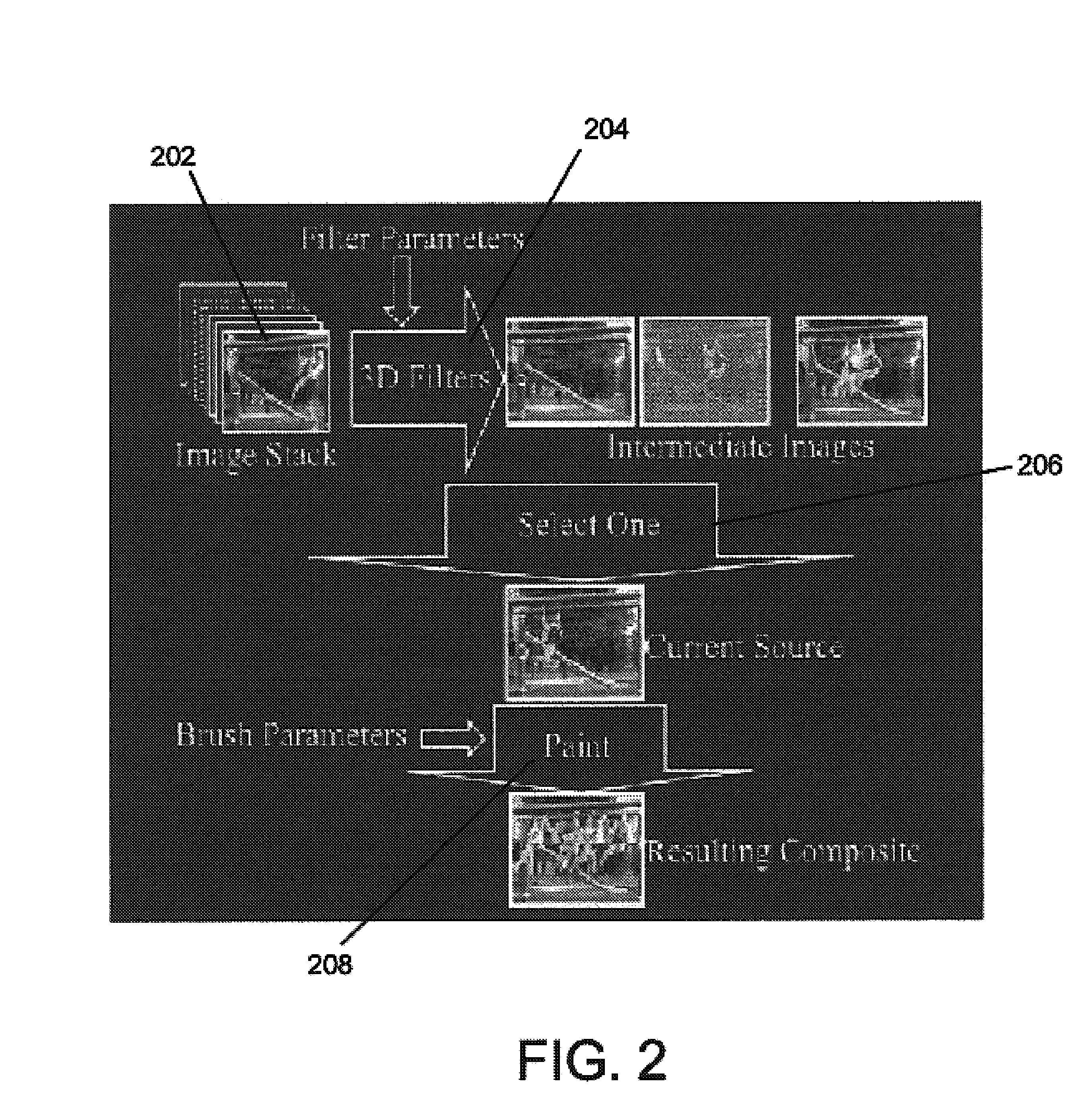 System and method for image editing using an image stack