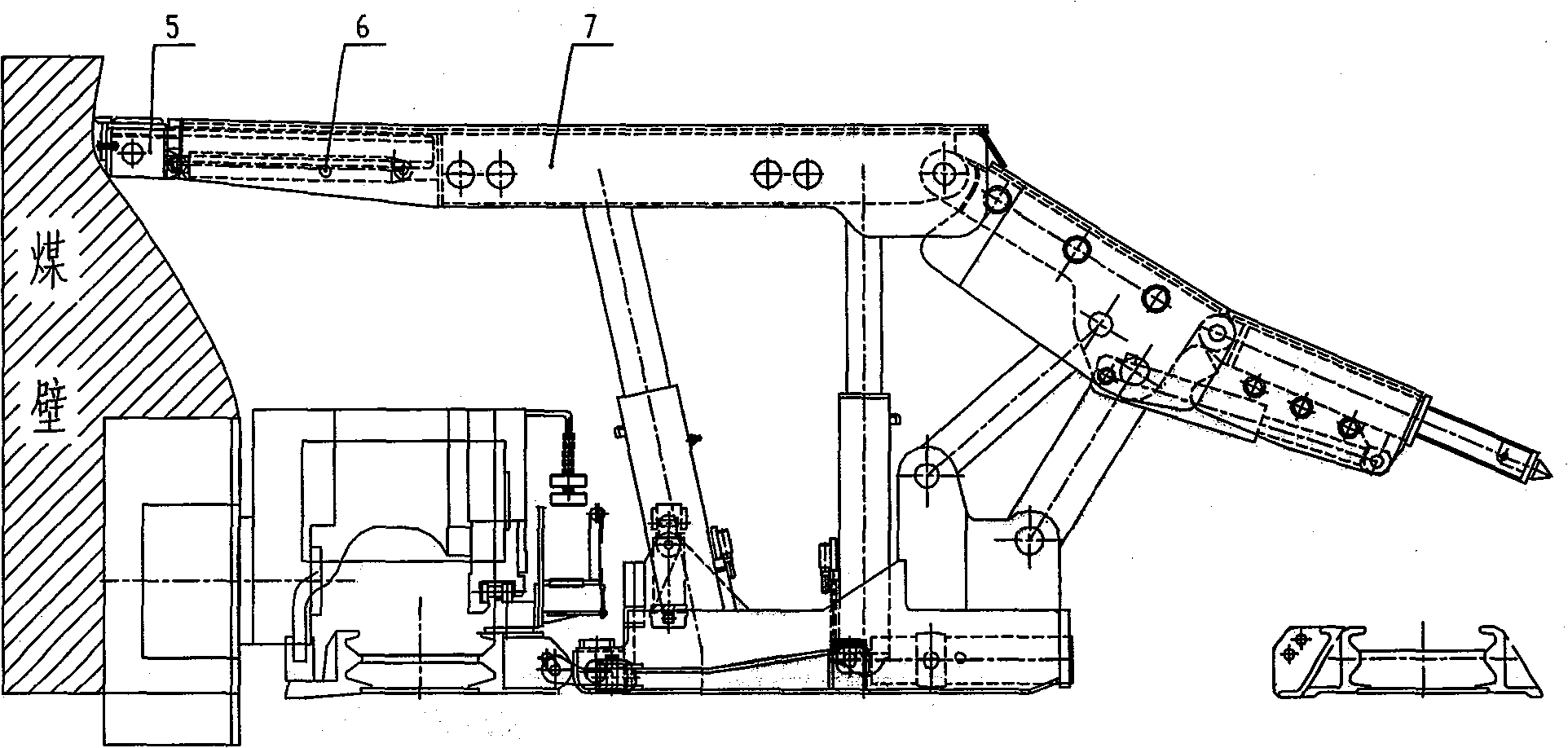 Very soft thick coal seam forepoling hold top coal caving mining method and hydraulic support structure