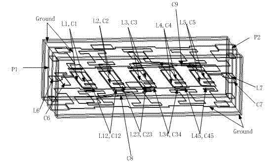 Miniature C-band band-pass filter with low insertion loss and excellent high-order harmonic suppression