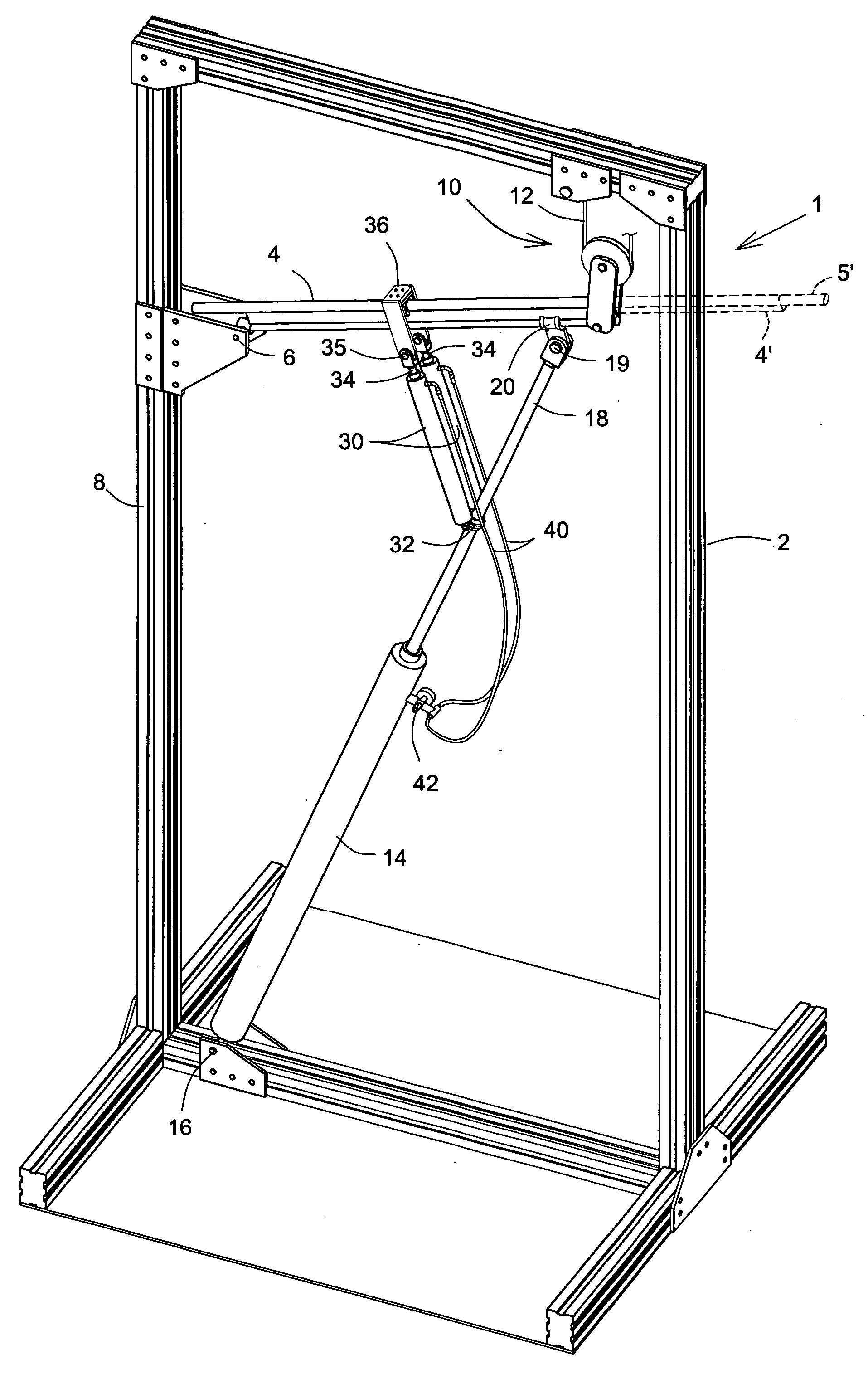 Weight lifting simulator apparatus