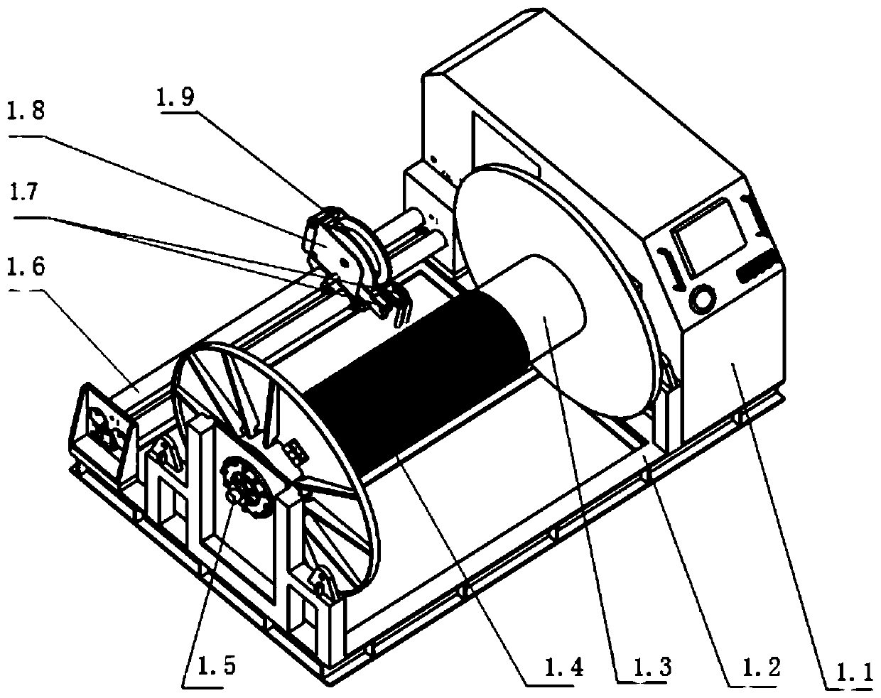 Device for launching and retrieval of deep sea pull-type sonar system