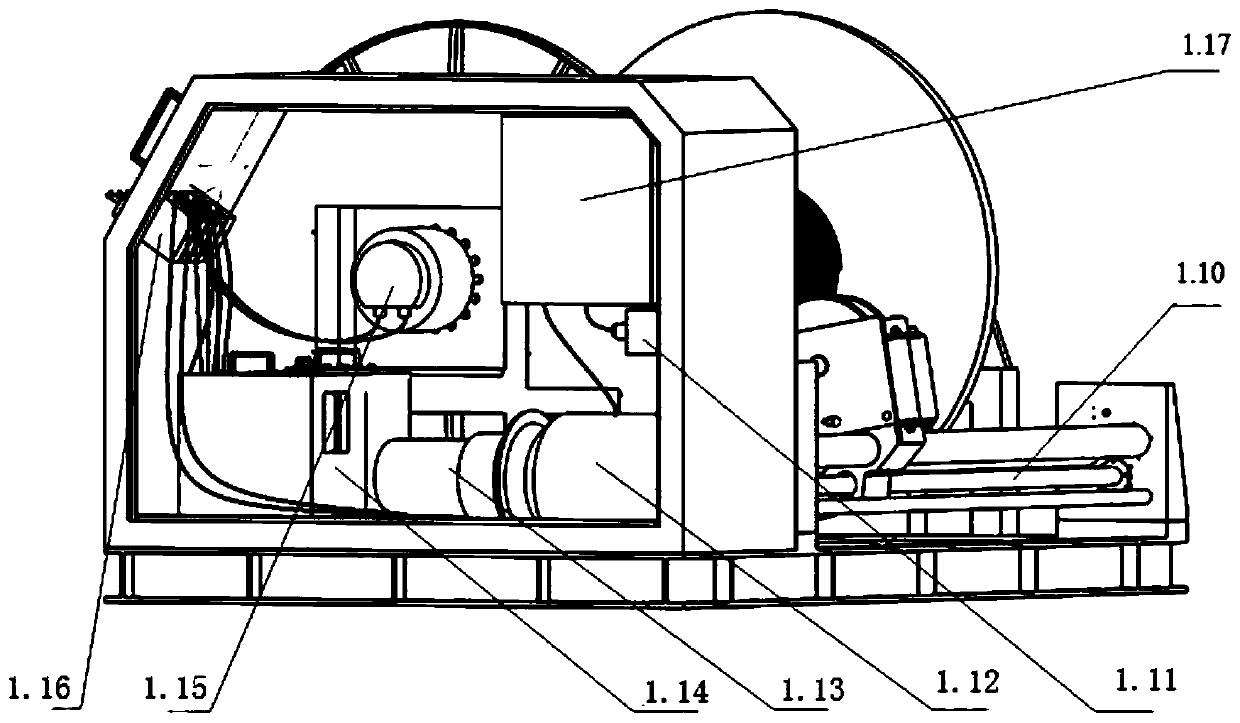 Device for launching and retrieval of deep sea pull-type sonar system