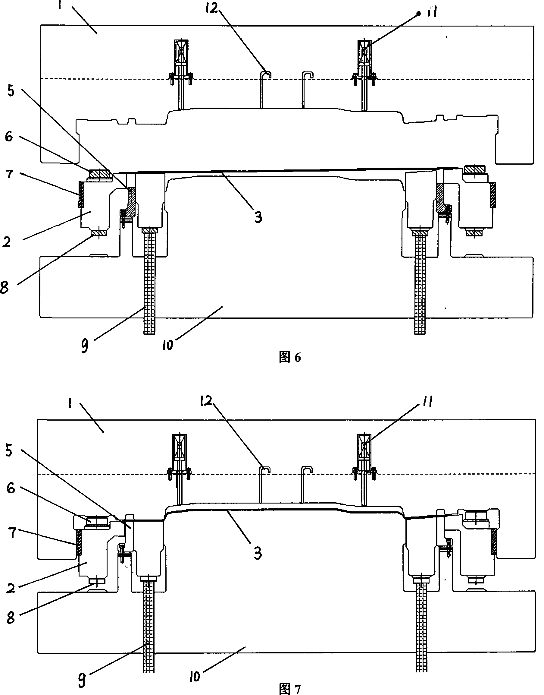 Stretching technology for processing high-tension material parts and stretching mould thereof