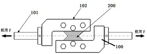 Auxiliary centering installation device for composite material track shear test