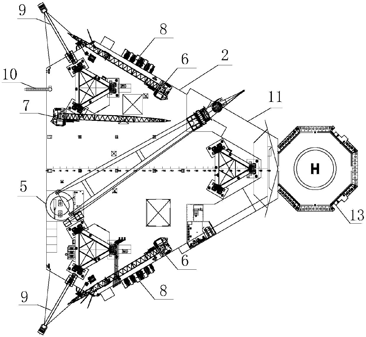 Self-elevating multifunctional platform