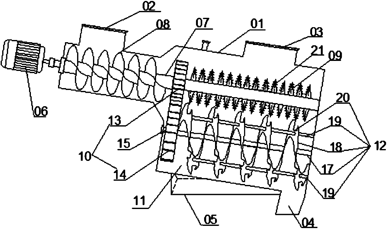 Horizontal type single-motor bidirectional-driving concrete mixing device