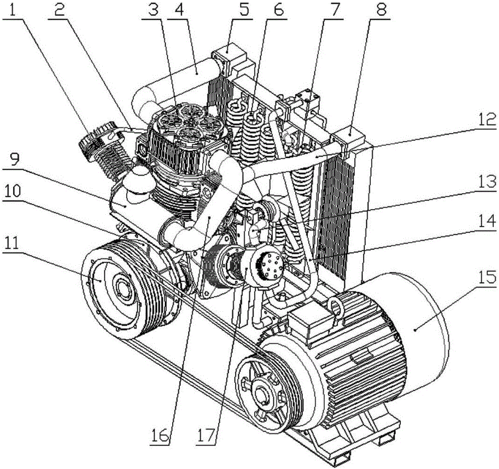 Four-level W-shaped high pressure compressor