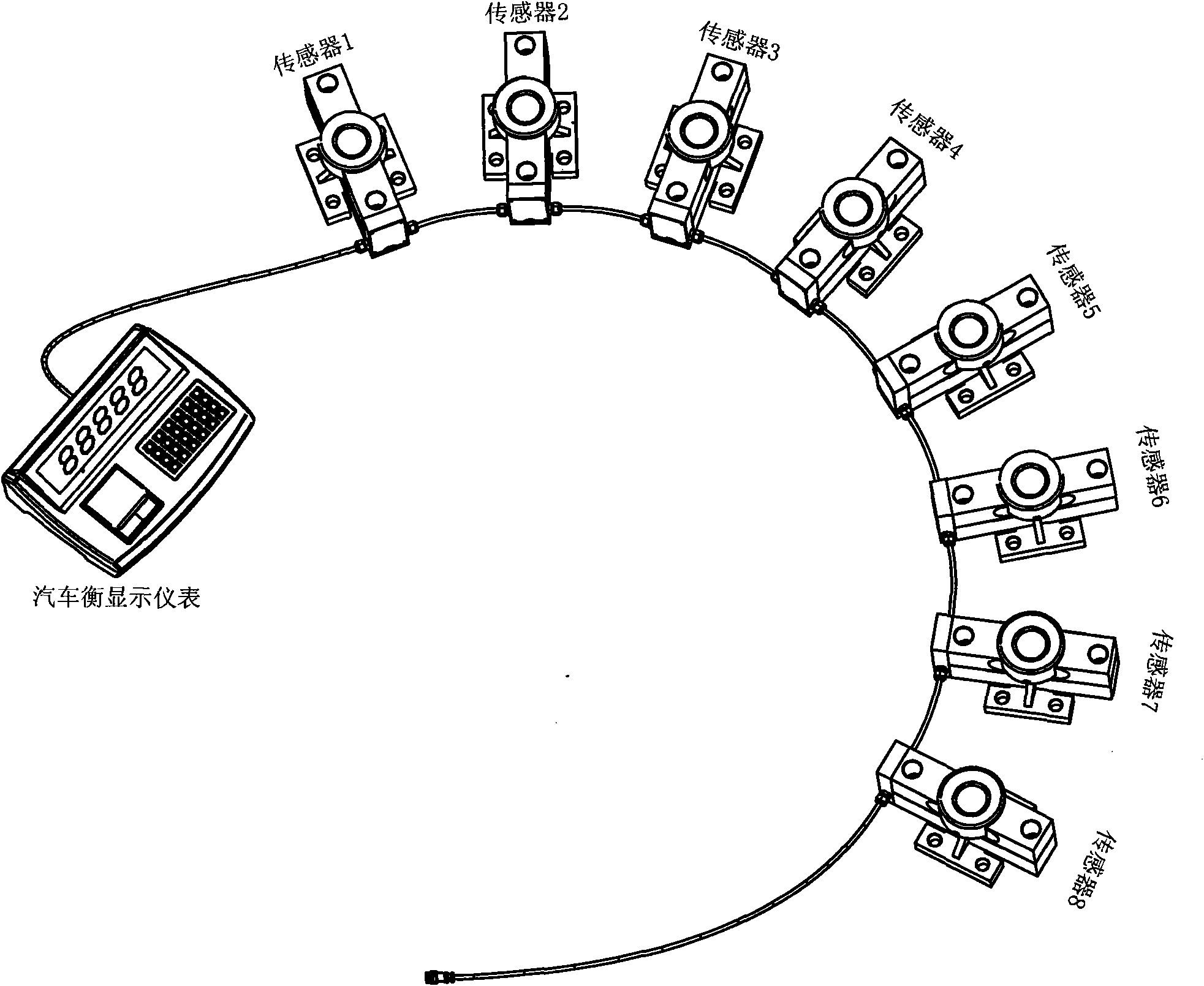 Digital weighing sensor assembly and connecting method thereof