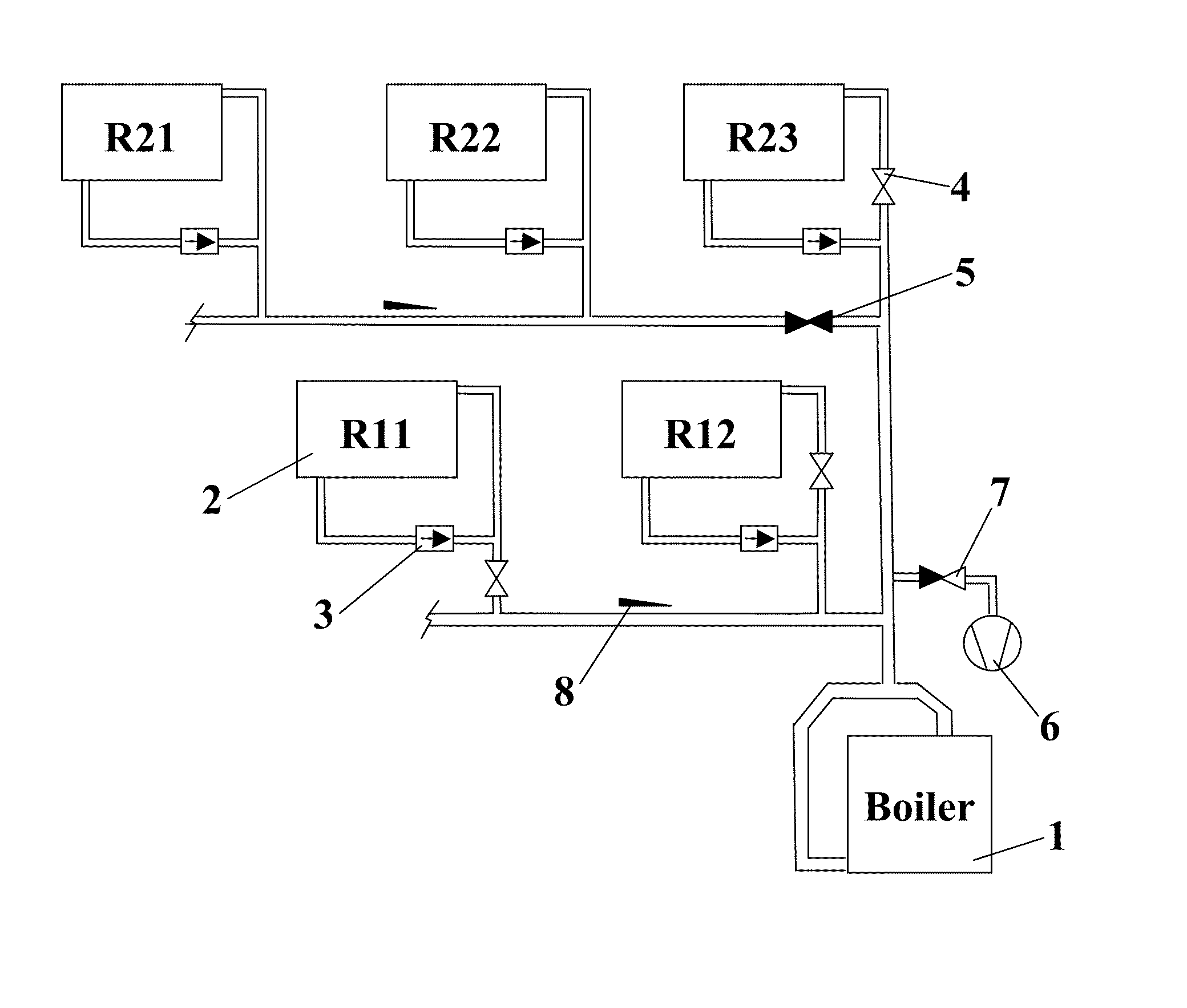 Vapor vacuum heating systems and integration with condensing vacuum boilers