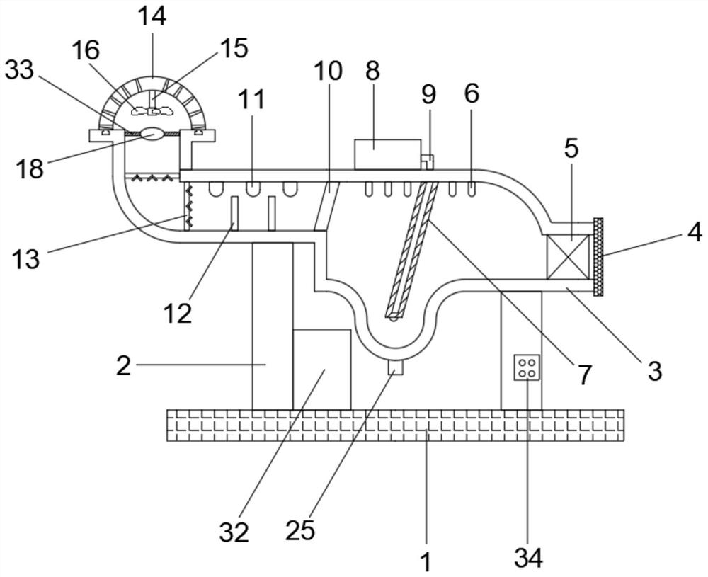 Waste anesthetic gas extraction device for anesthesiology department