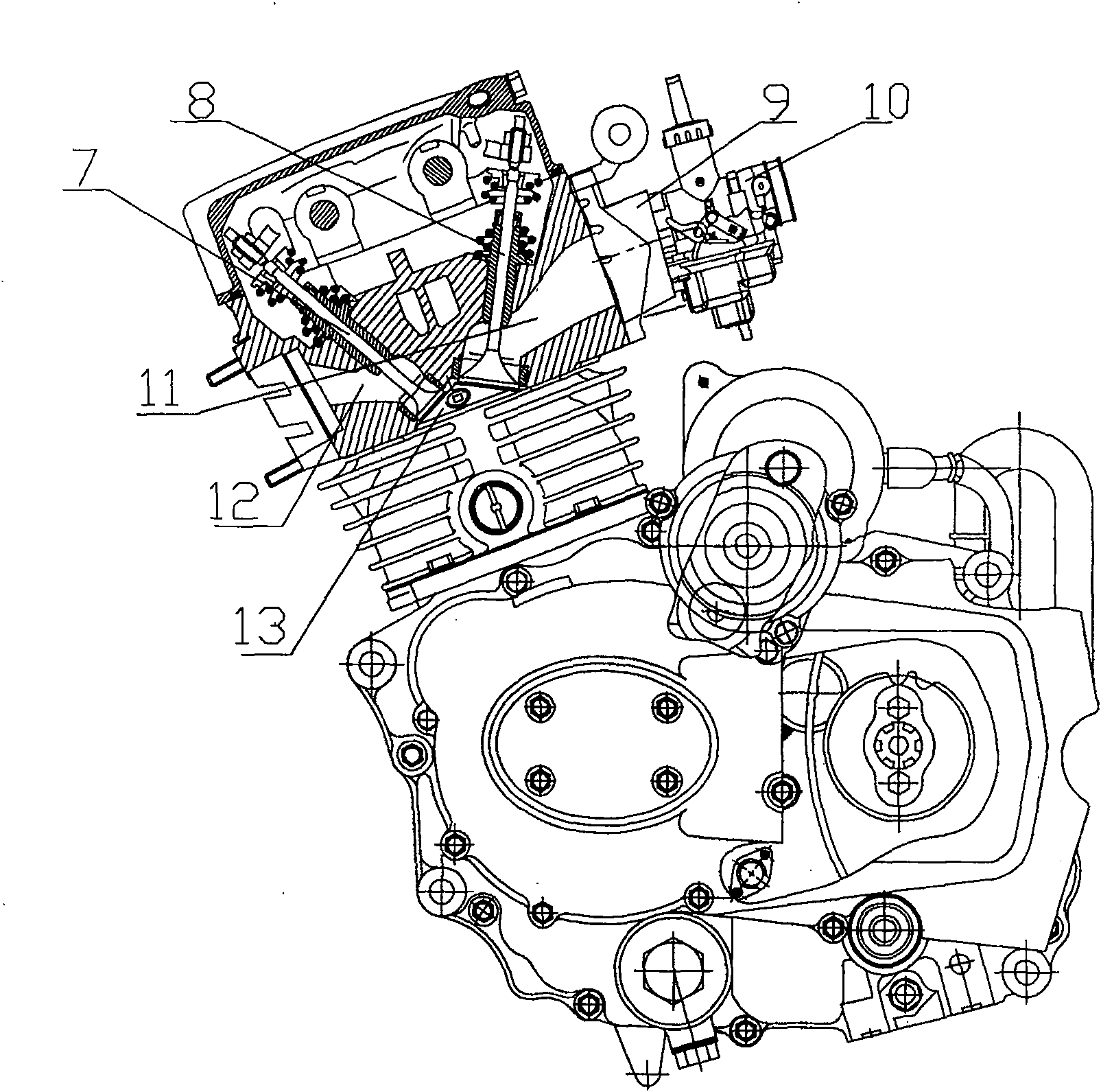 Low rotation speed large torque engine