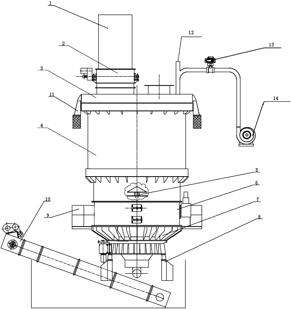 Pyrolysis and gasification incinerator for garbage and method