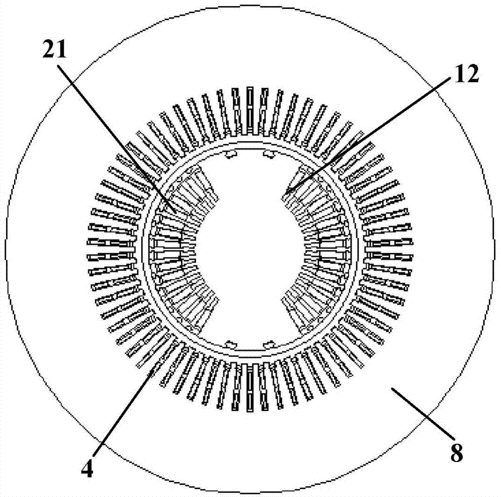 Device for measuring flow and wind velocity of stator and rotor of large power generator