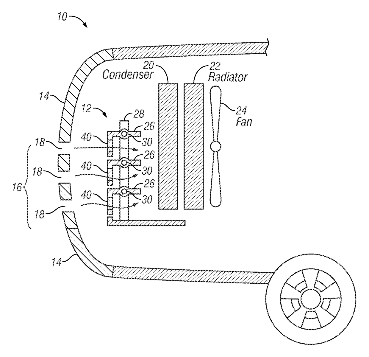 Vehicle grill shutter system