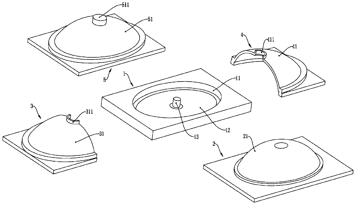 Die assembly for stamping molding of sanitary ceramics and stamping system using the same