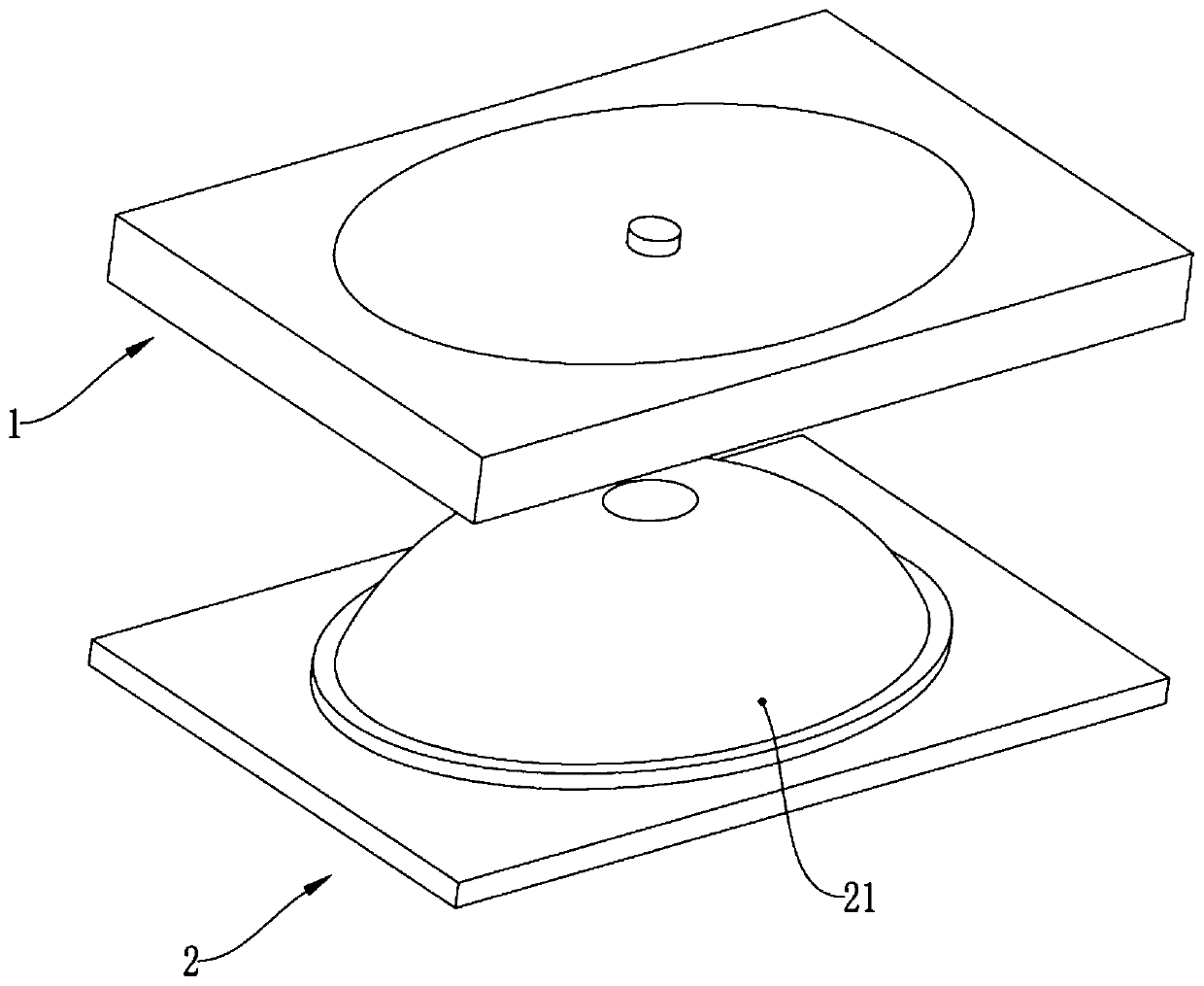 Die assembly for stamping molding of sanitary ceramics and stamping system using the same