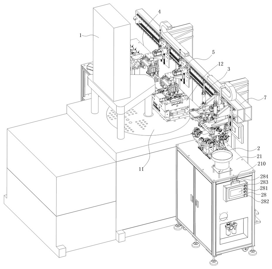 Intelligent rotating disc type in-mold component inserter