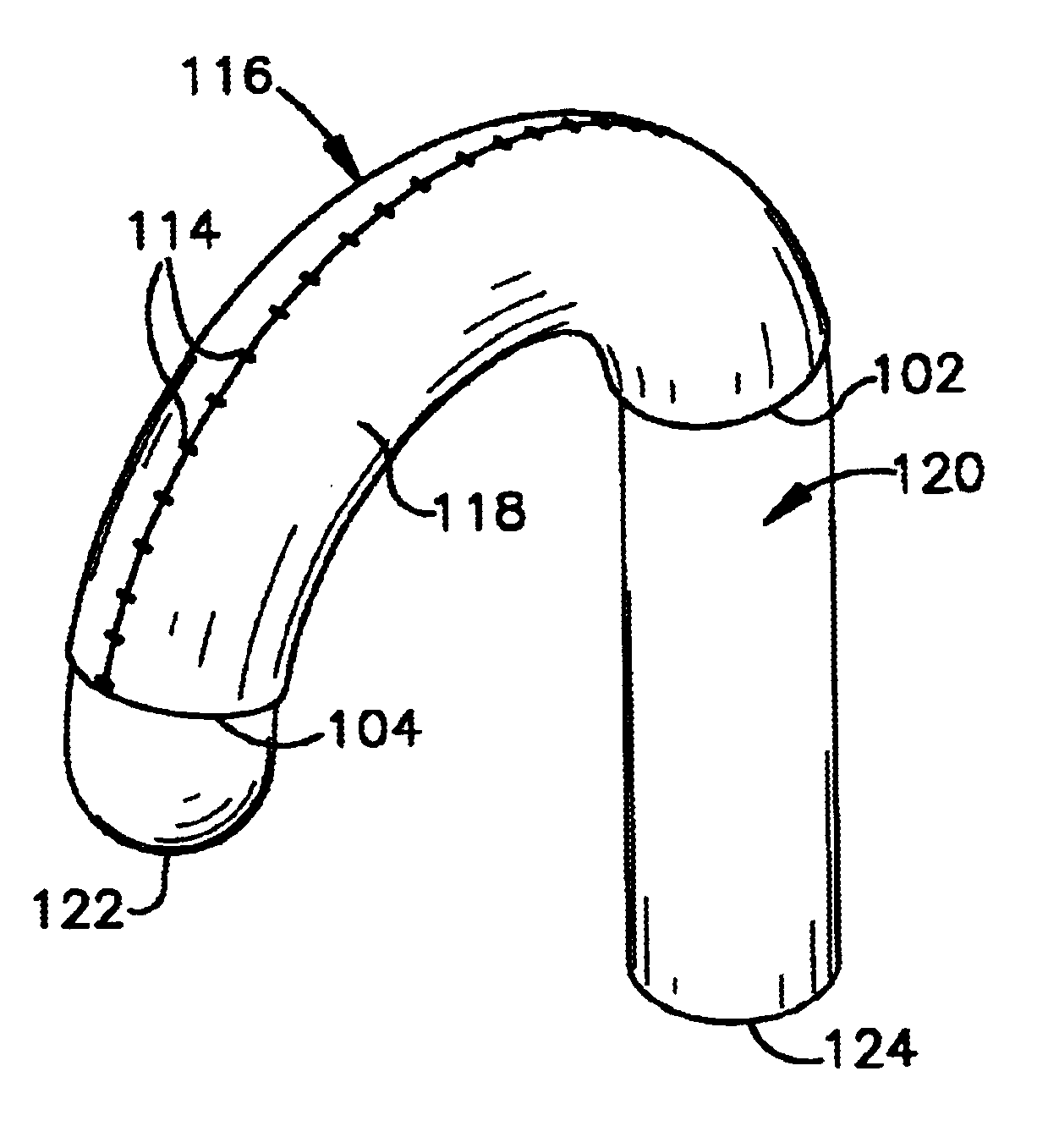 Curved implantable sheath and method of making same