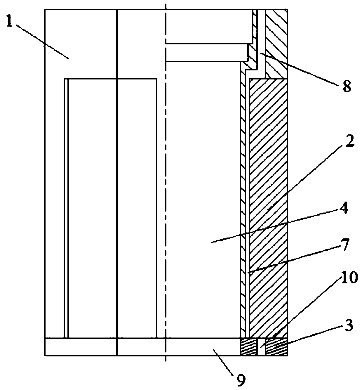 Small diameter coring type vertical drilling tool thrust actuator