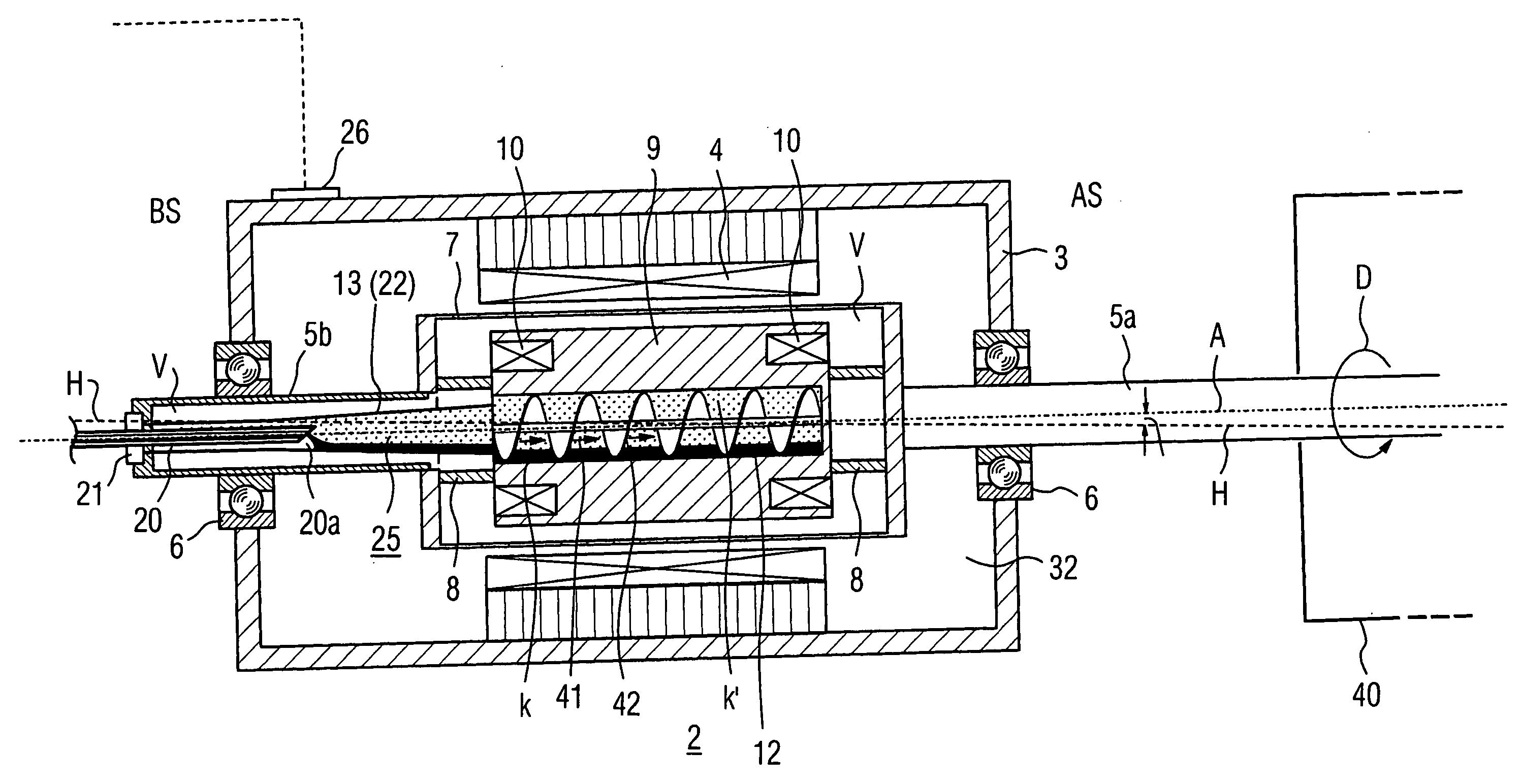 Machine device having superconducting winding and thermosiphon cooling of winding