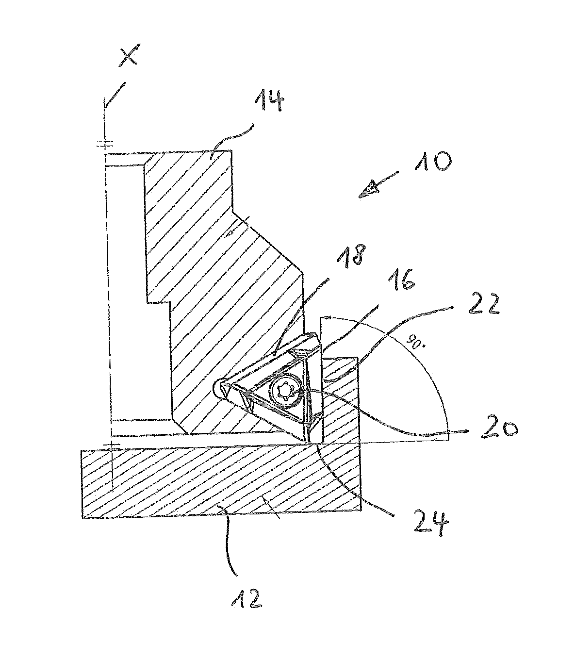 Triangle insert with multiple cutting edges and milling cutter therefor