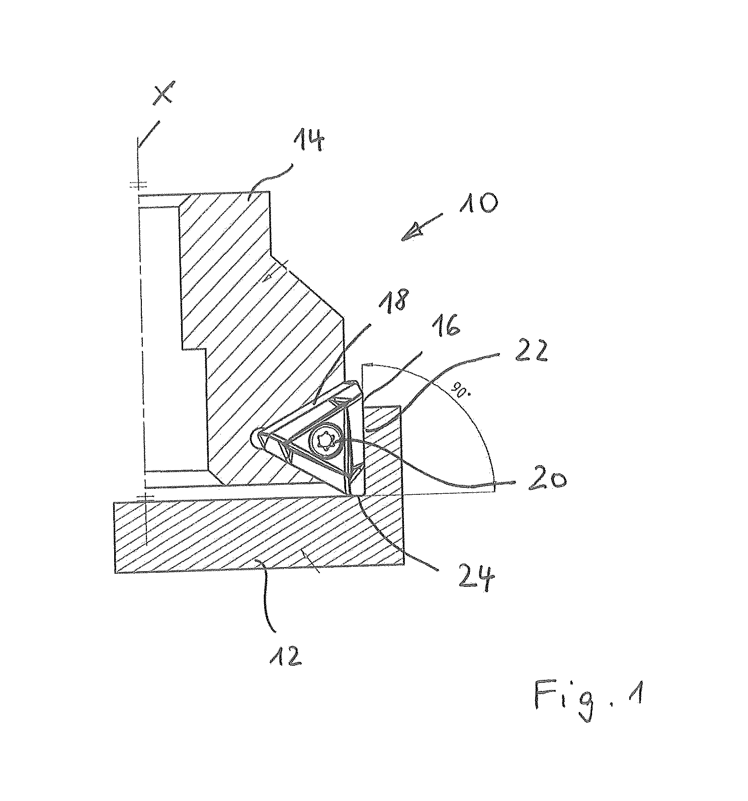 Triangle insert with multiple cutting edges and milling cutter therefor