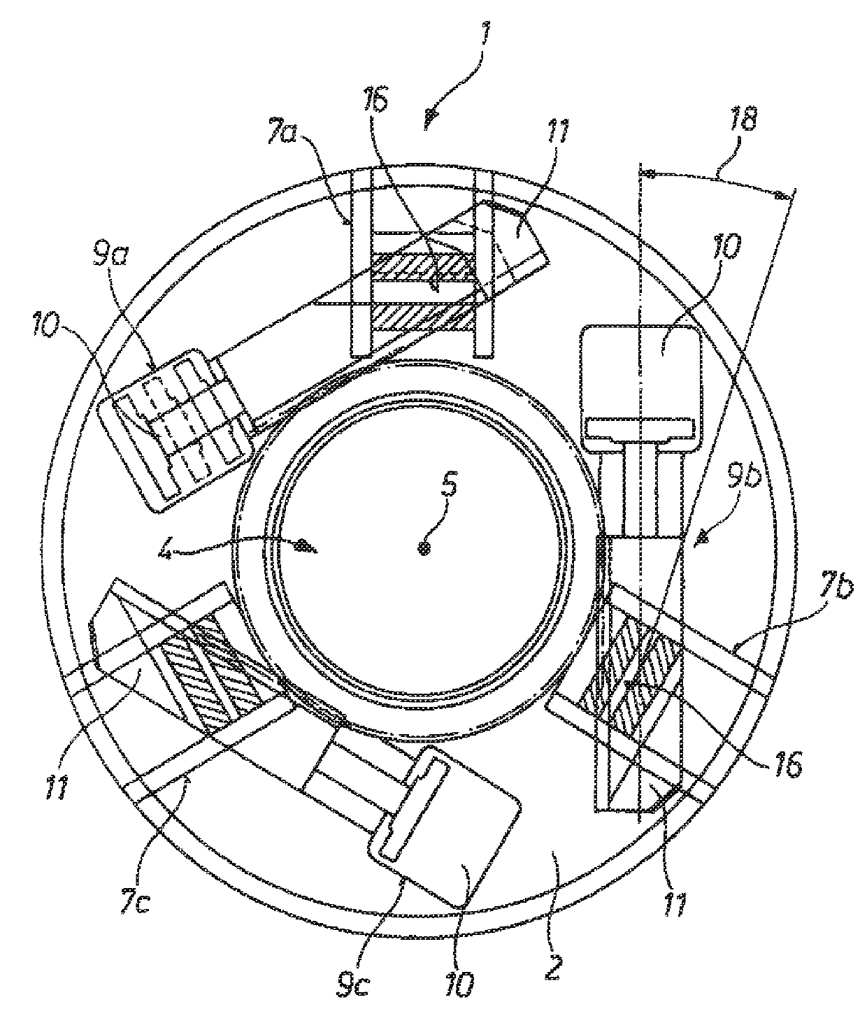 Chuck for machine tool for machining tubular, rotating workpiece