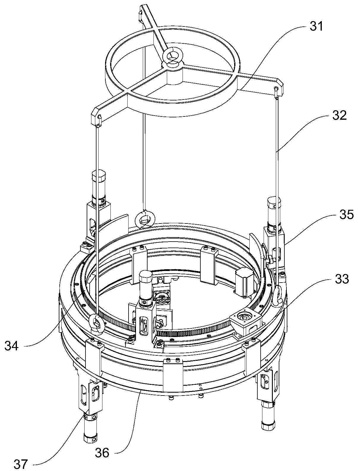 Waste metal pipeline cutting device in chimney of radioactive plant