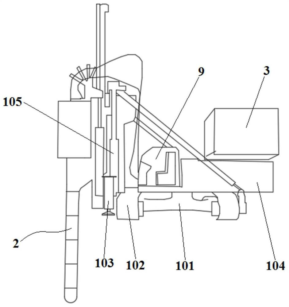 Joint-free continuous in-situ diaphragm wall construction device and curtain construction method