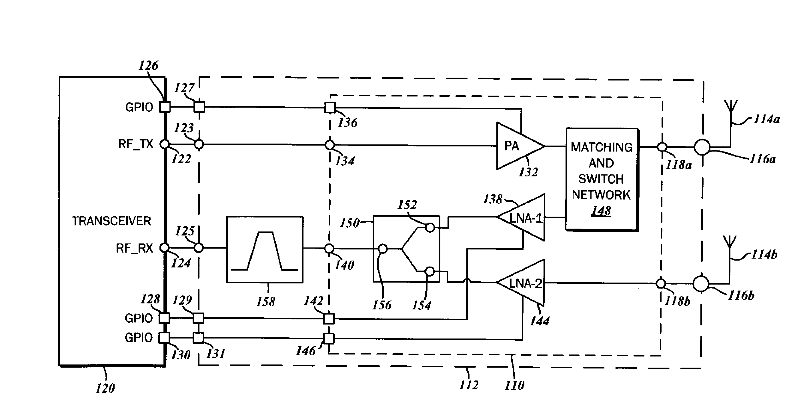 Radio Frequency Front End Circuit with Antenna Diversity for Multipath Mitigation